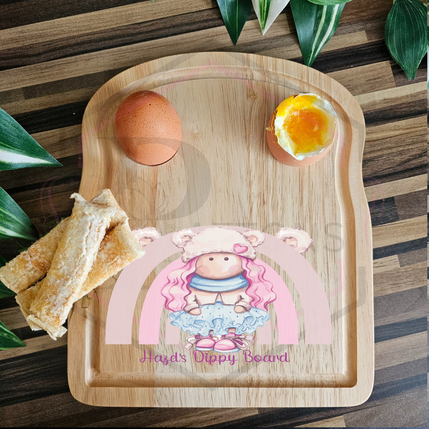 Egg & Toast Board | Personalised Rainbow | dippy board