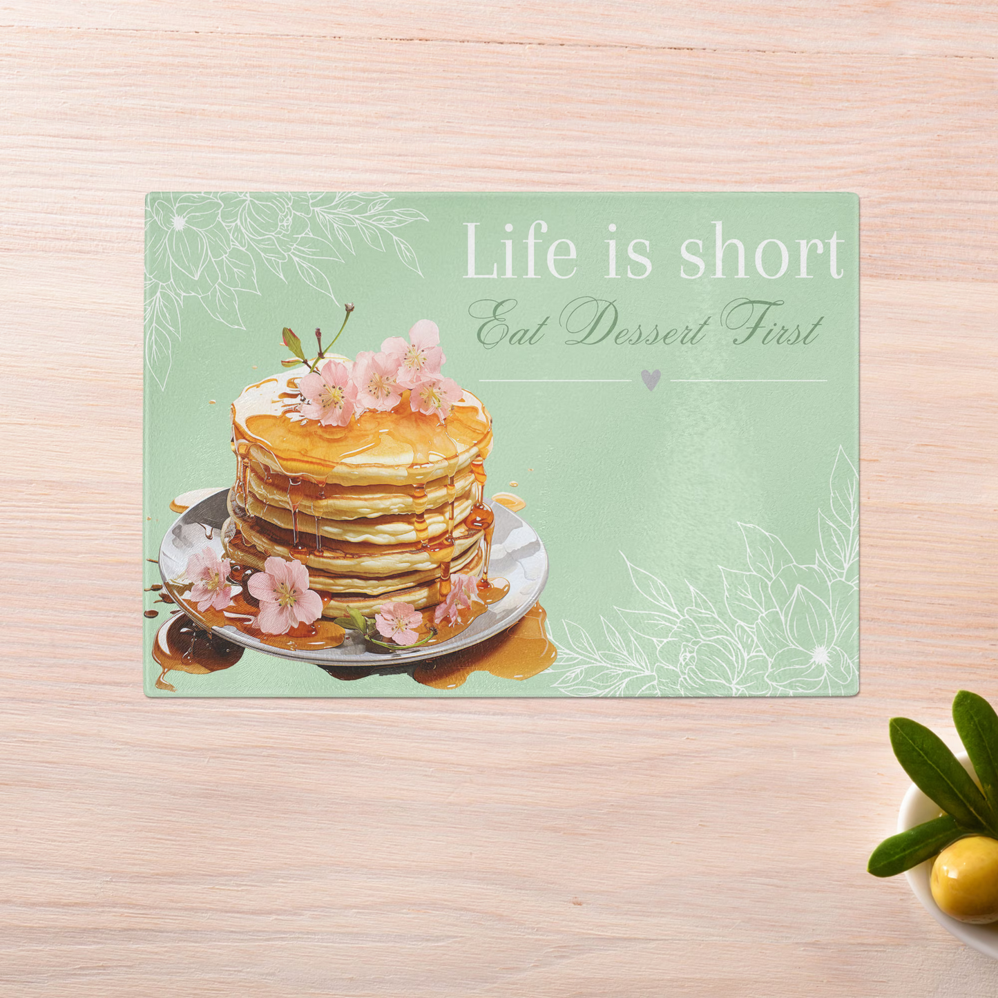 Glass chopping board | Pancake stack Worktop saver