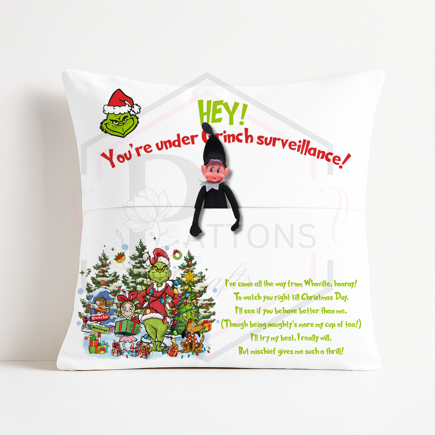 Elf surveillance cushion | Christmas Cushion (elf included)