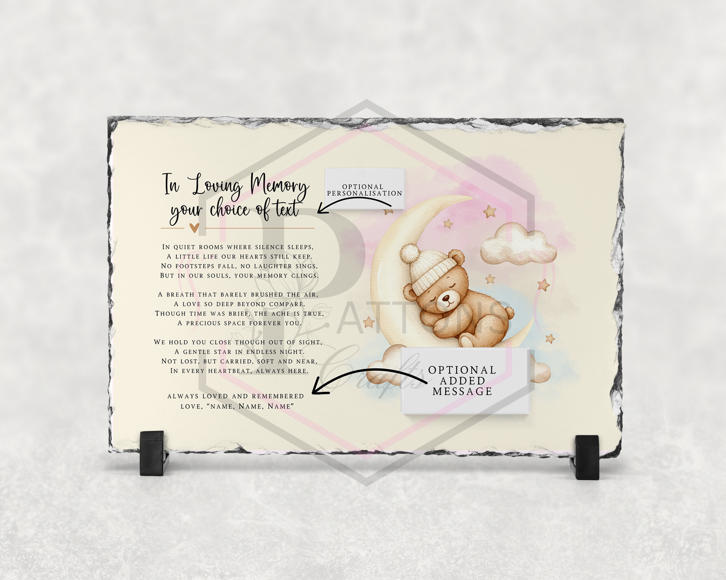 Memorial Slate | Child loss memorial | Neutral