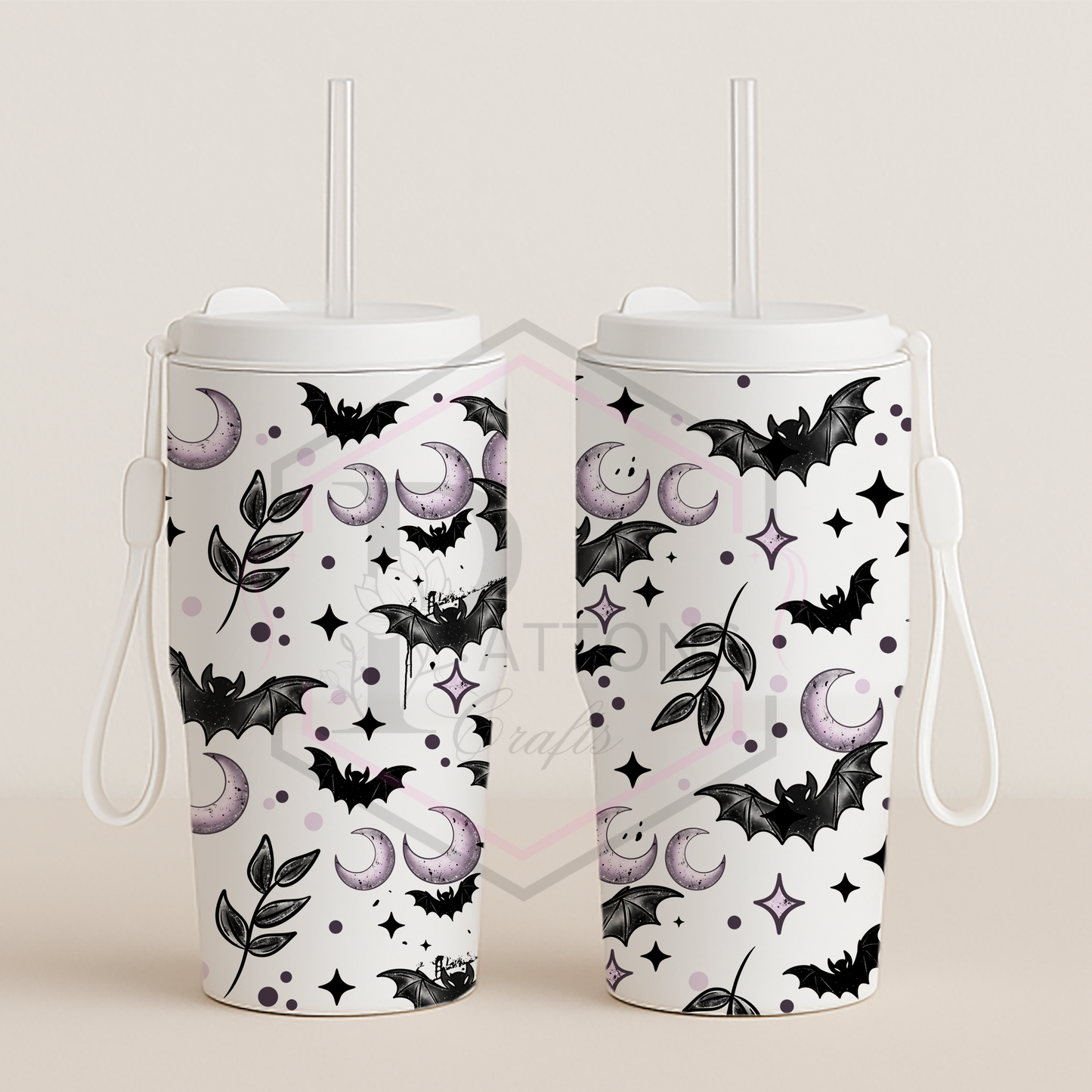 20oz travel mug | Bats and moons