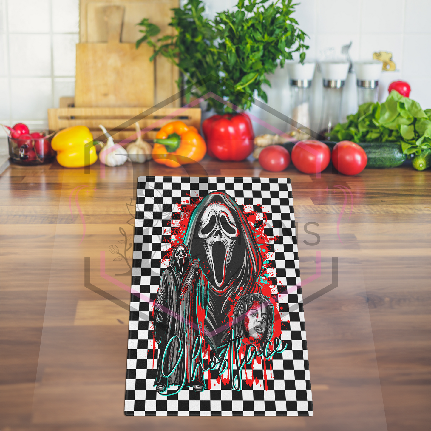 Chopping board | Checkerboard Ghostface