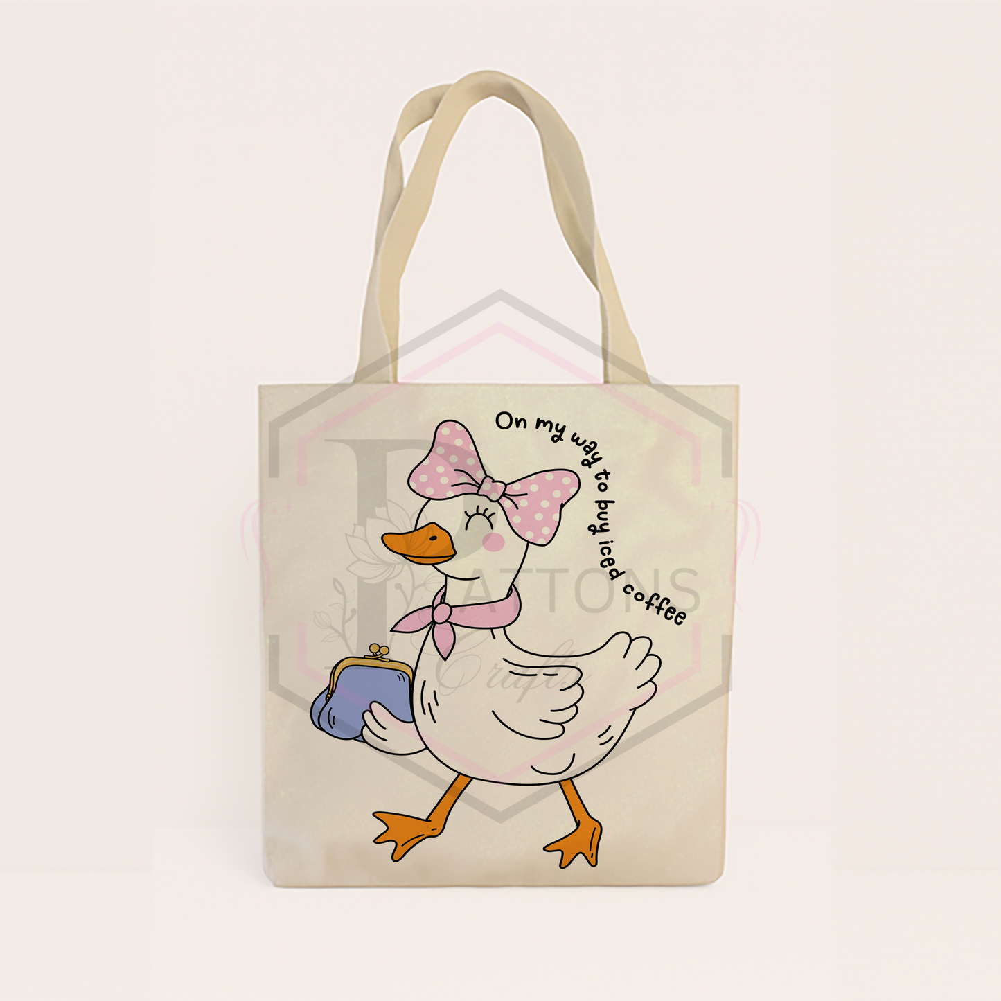 Glitter tote bag | On my way to buy iced coffee