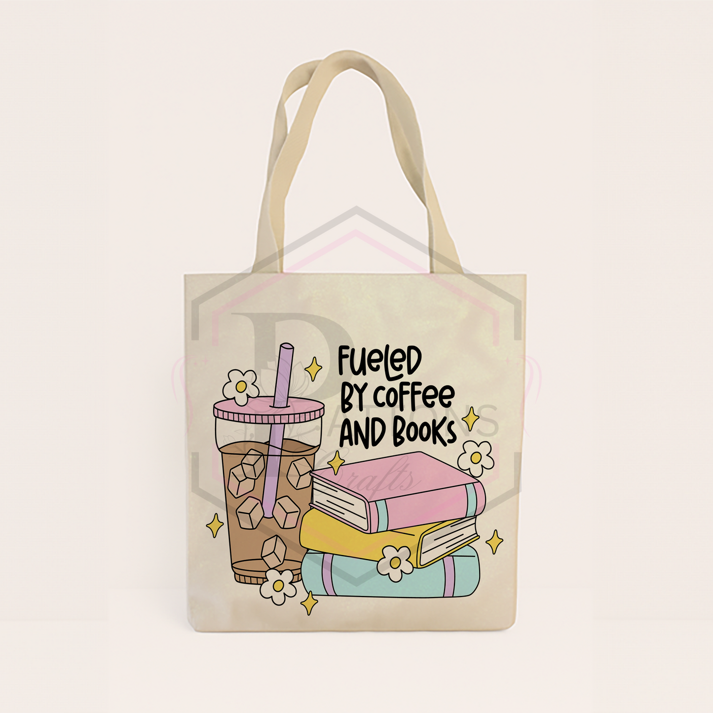 Glitter tote bag | Fueled by iced coffee & books