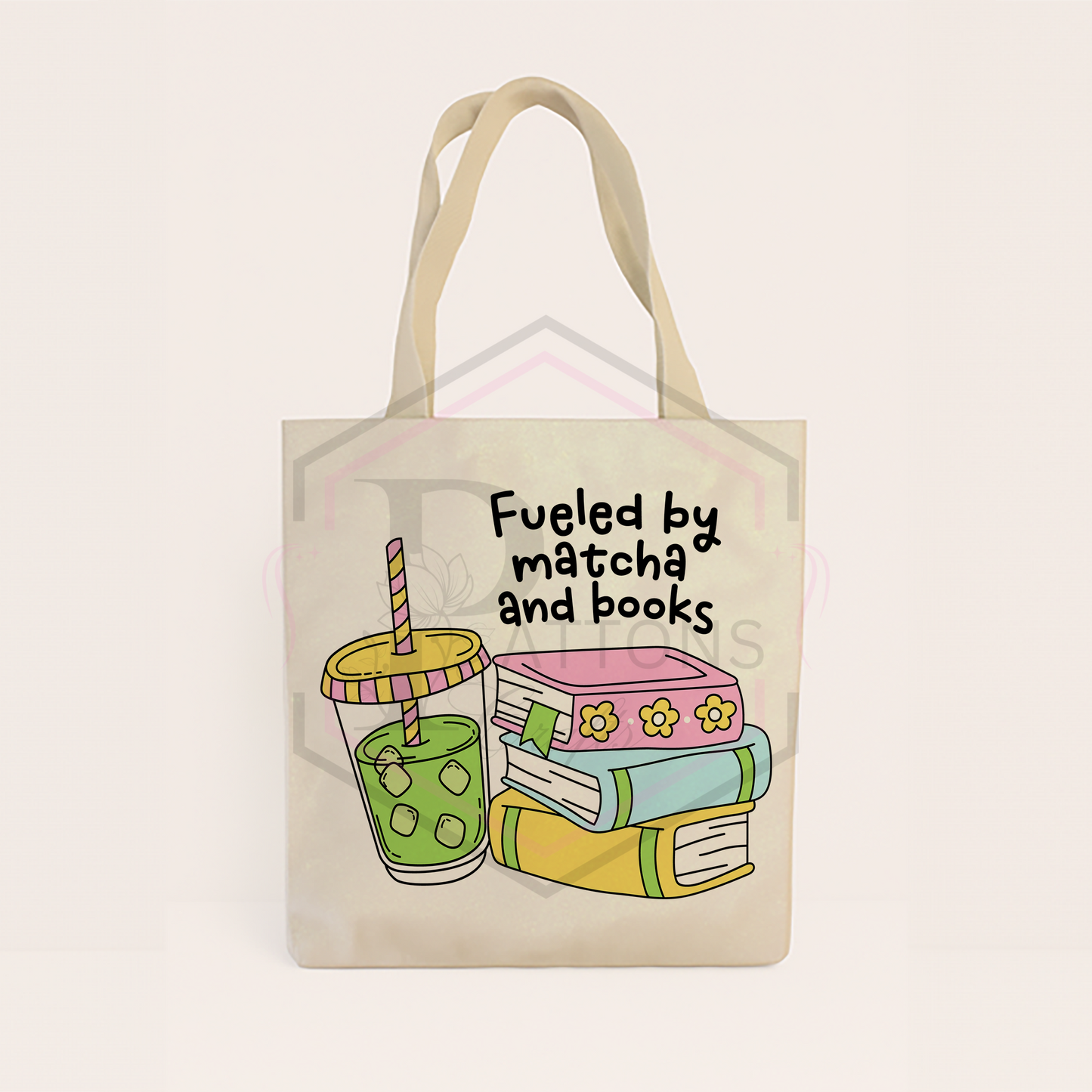 Glitter tote bag | Fueled by matcha and books