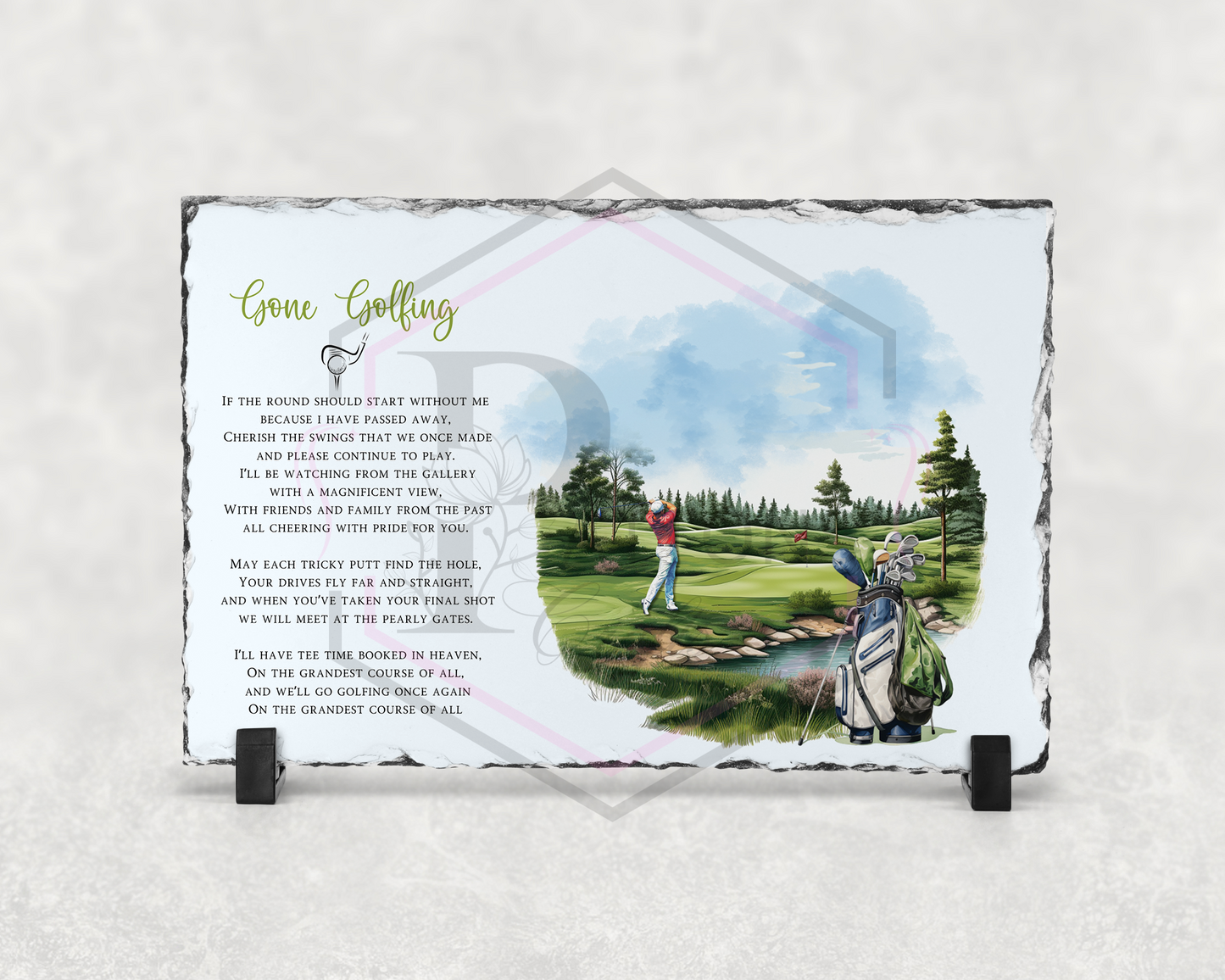 Memorial slate | Gone golfing