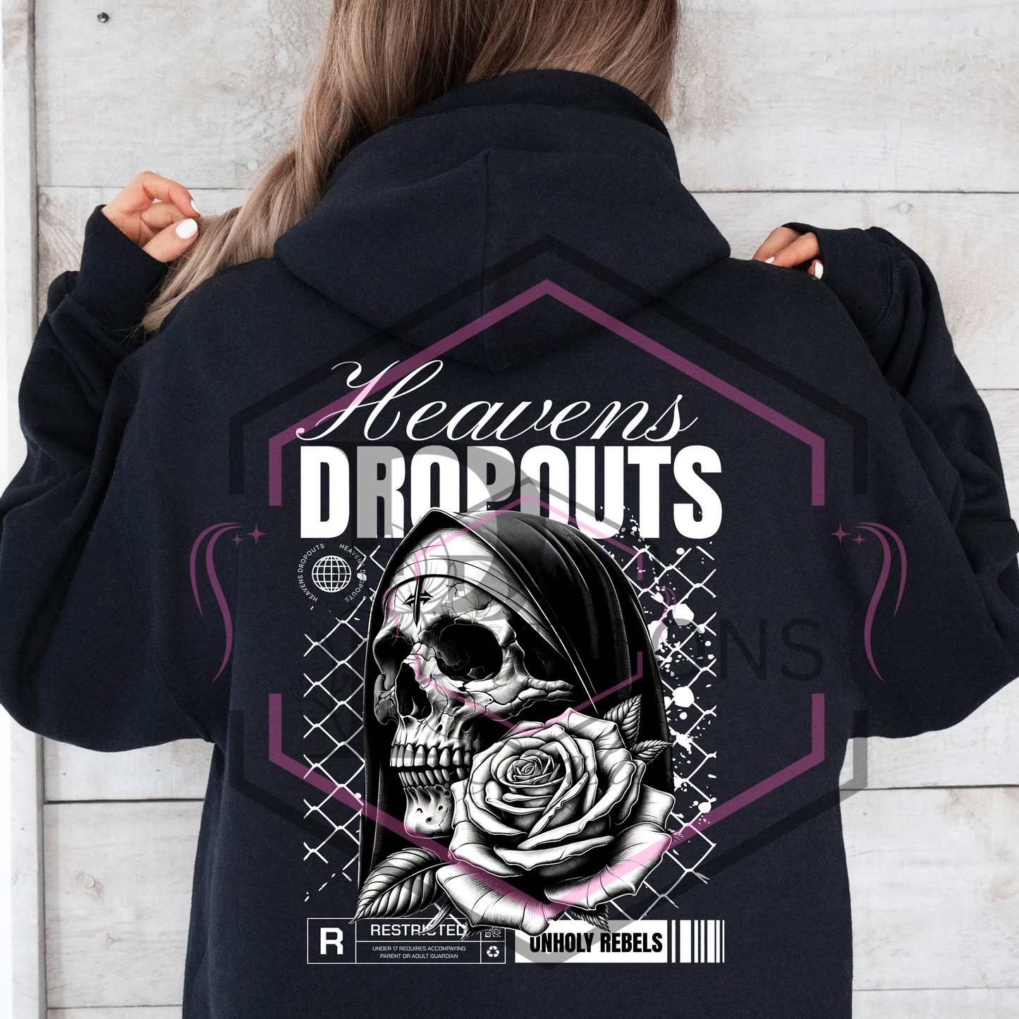 Black Hoodie | Heavens Dropouts