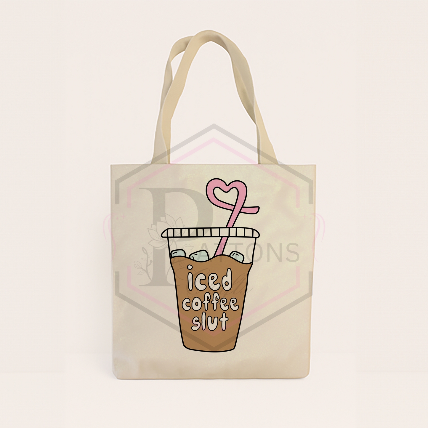 Glitter tote bag | Iced coffee Slut