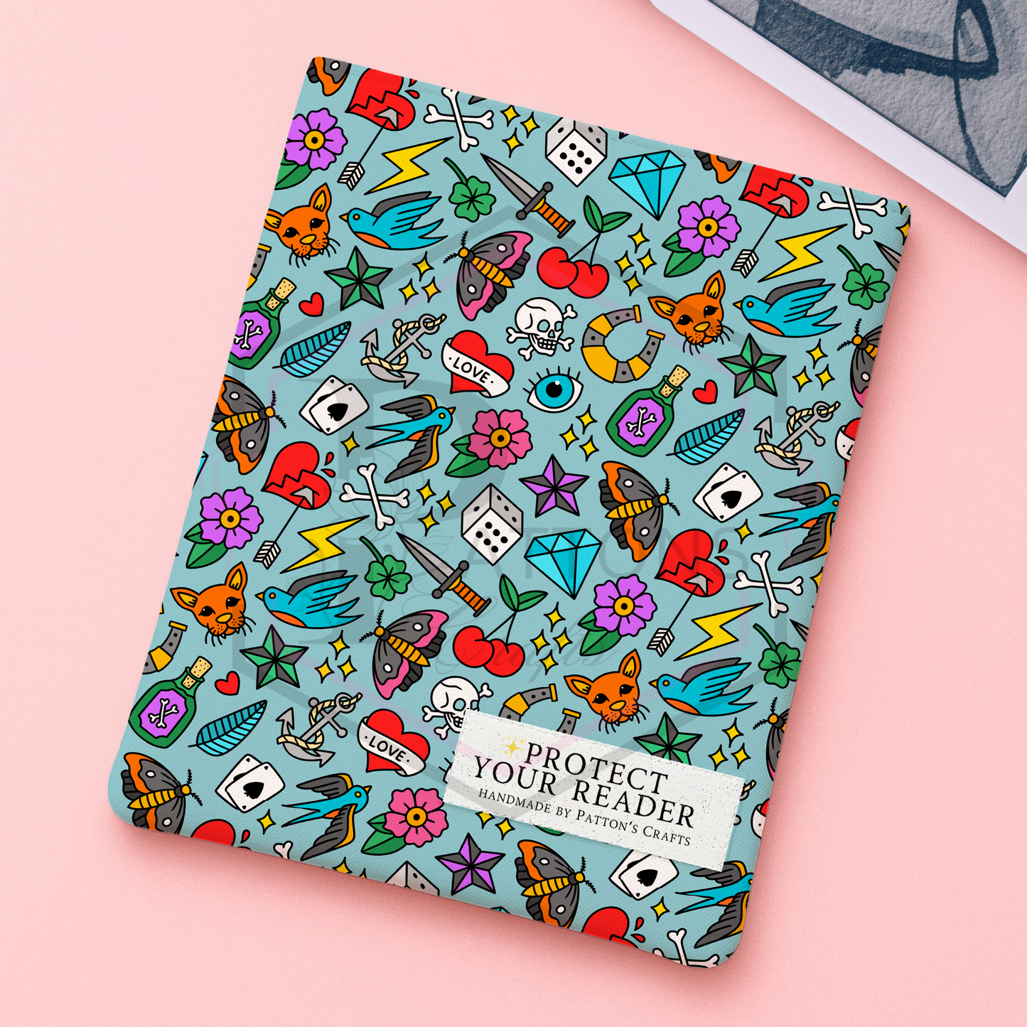 Kindle/ Ipad sleeve | Cute blue tatz | Fabric tech cover