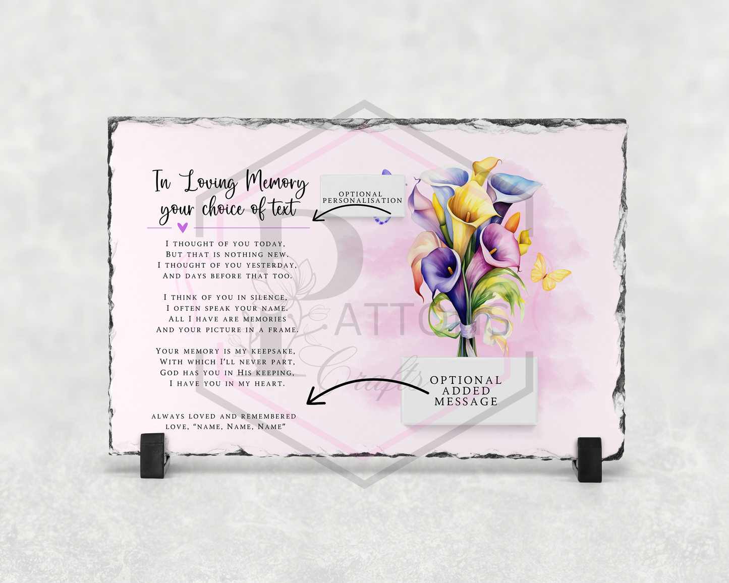 Memorial slate | Lilies
