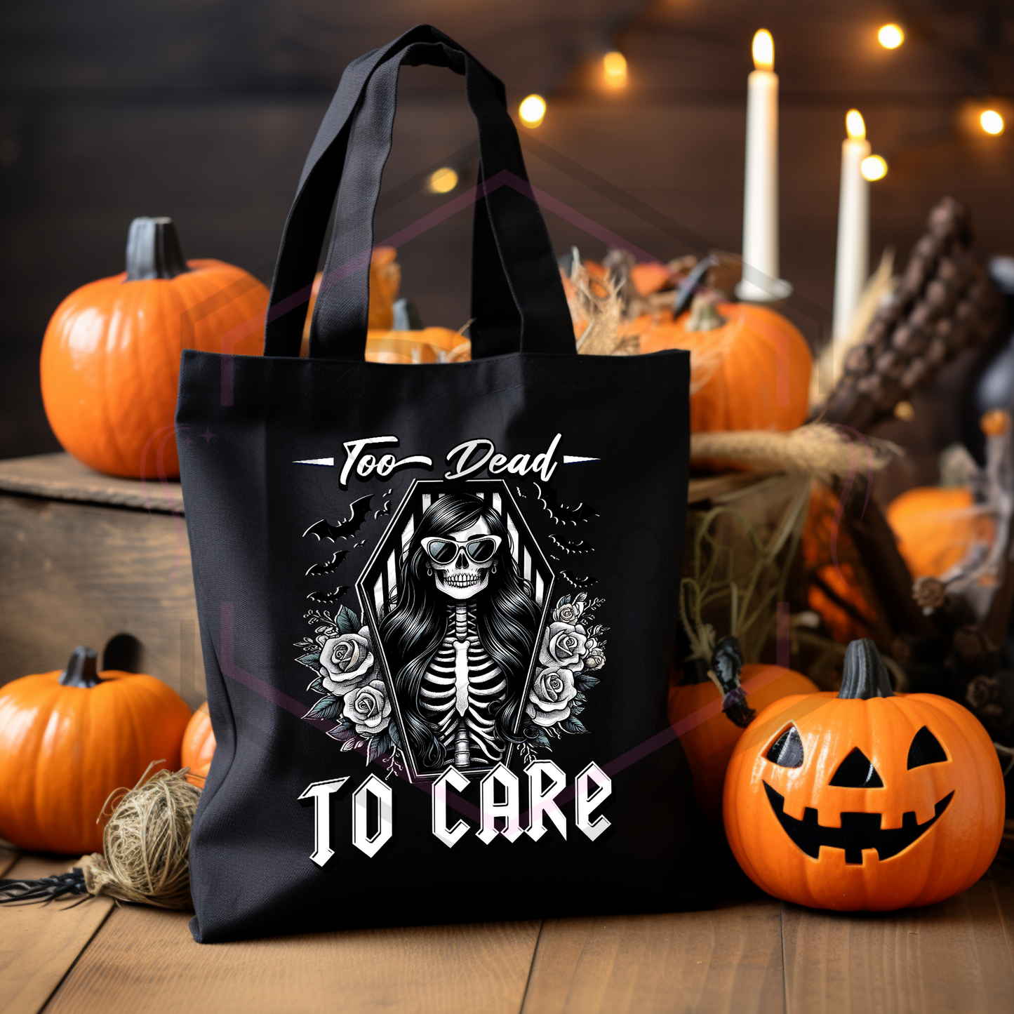 Black tote bag | Too dead to care