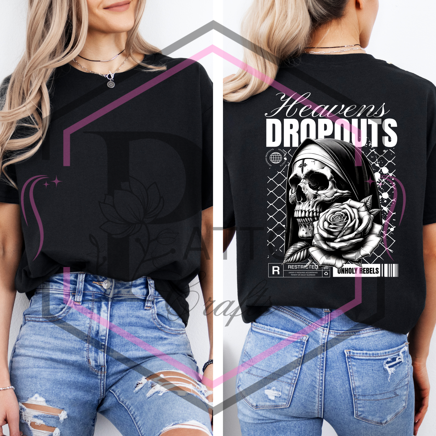Black Tshirt | Heavens Dropouts