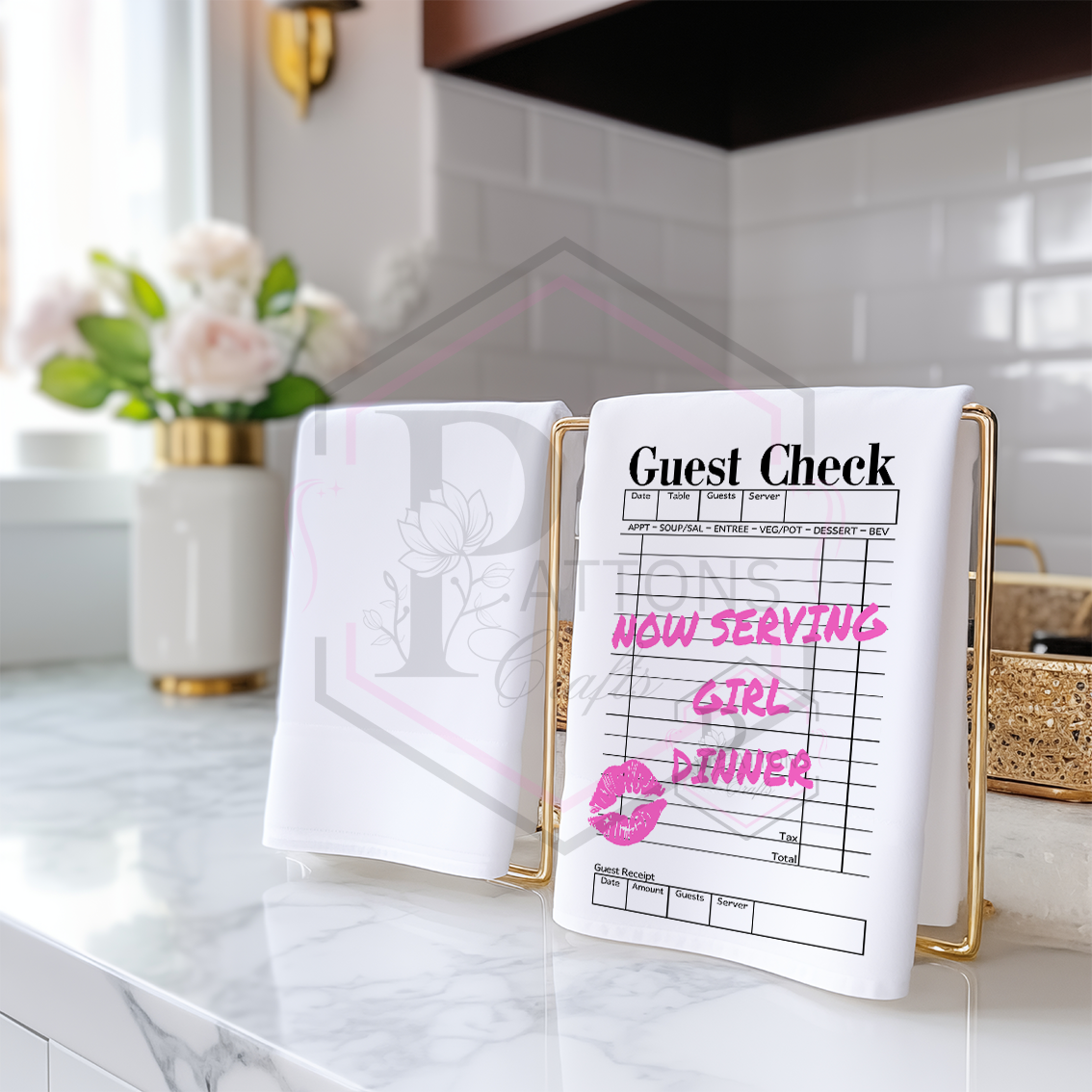 Tea Towel | Now serving Girl dinner