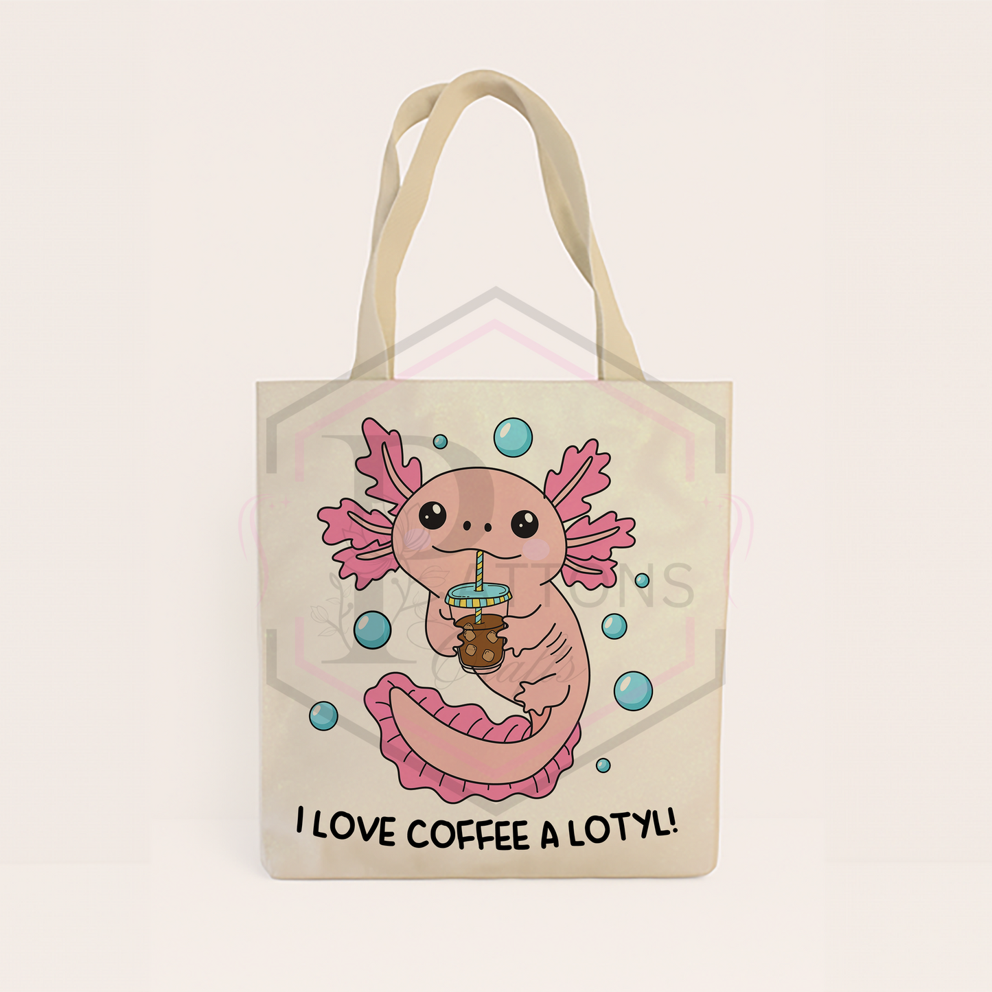 Glitter tote bag | I love coffee alotyl!