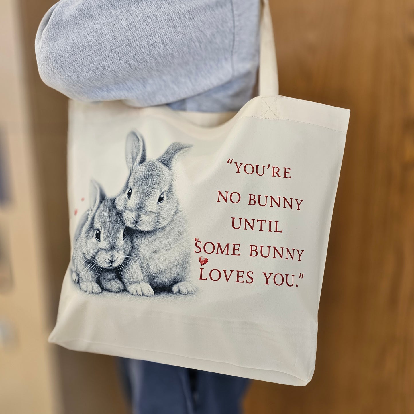 Large tote bag | Reusable shopper | Rabbit tote bag