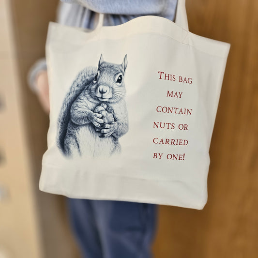 Large tote bag | Reusable shopper | Squirrel tote