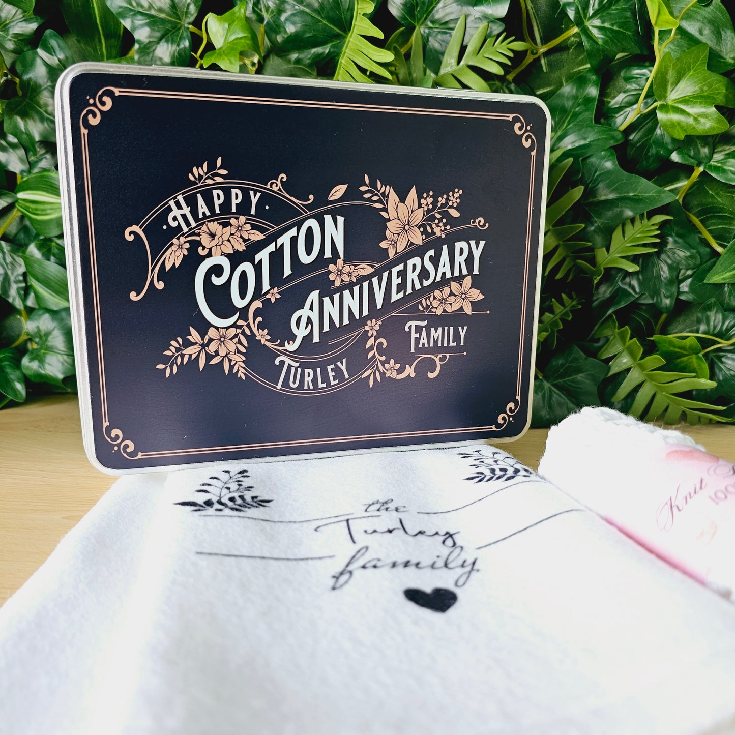 Cotton anniversary gift tin | 2year anniversary | Cotton tin