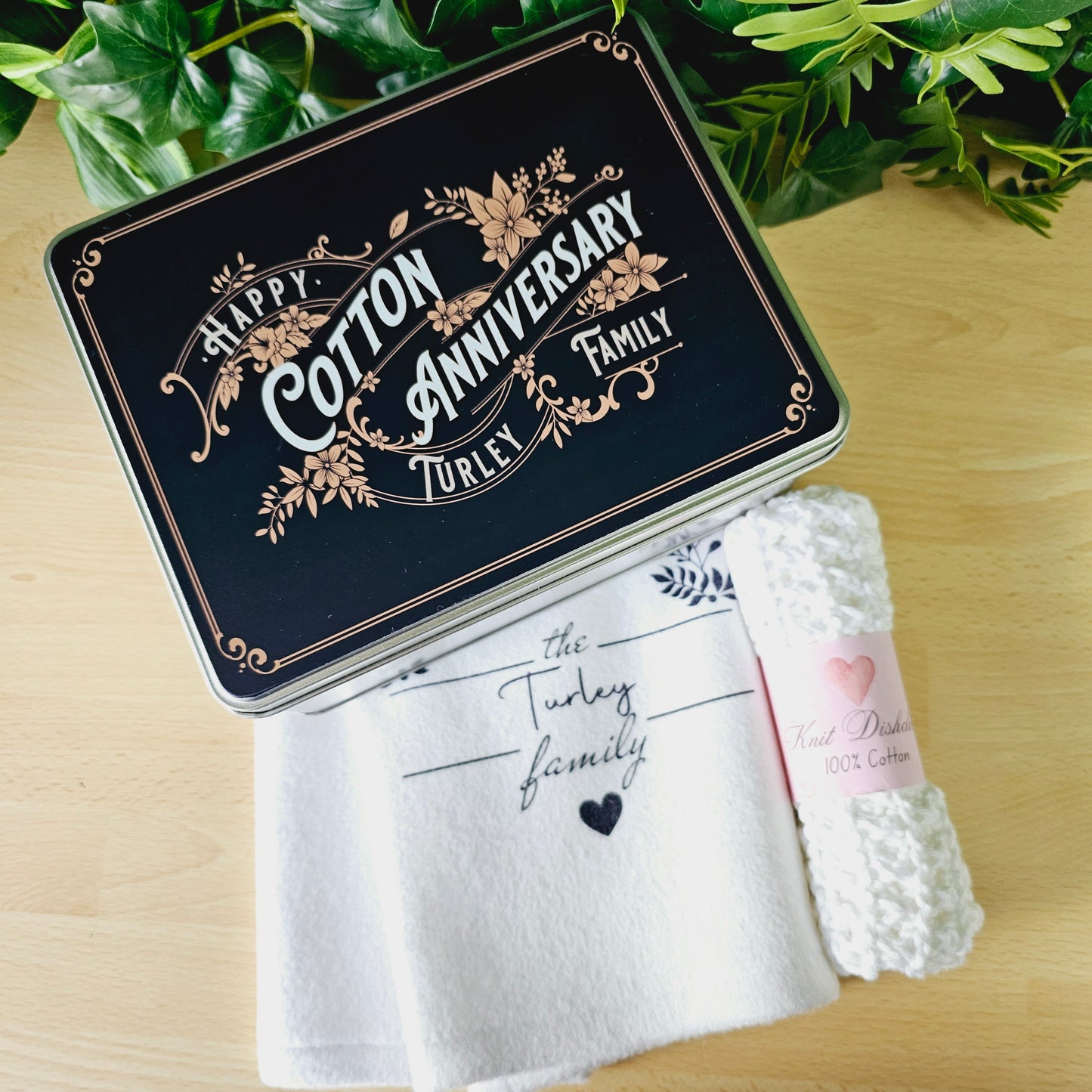 Cotton anniversary gift tin | 2year anniversary | Cotton tin