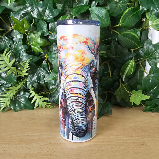 20oz Tumbler | Colourful elephant