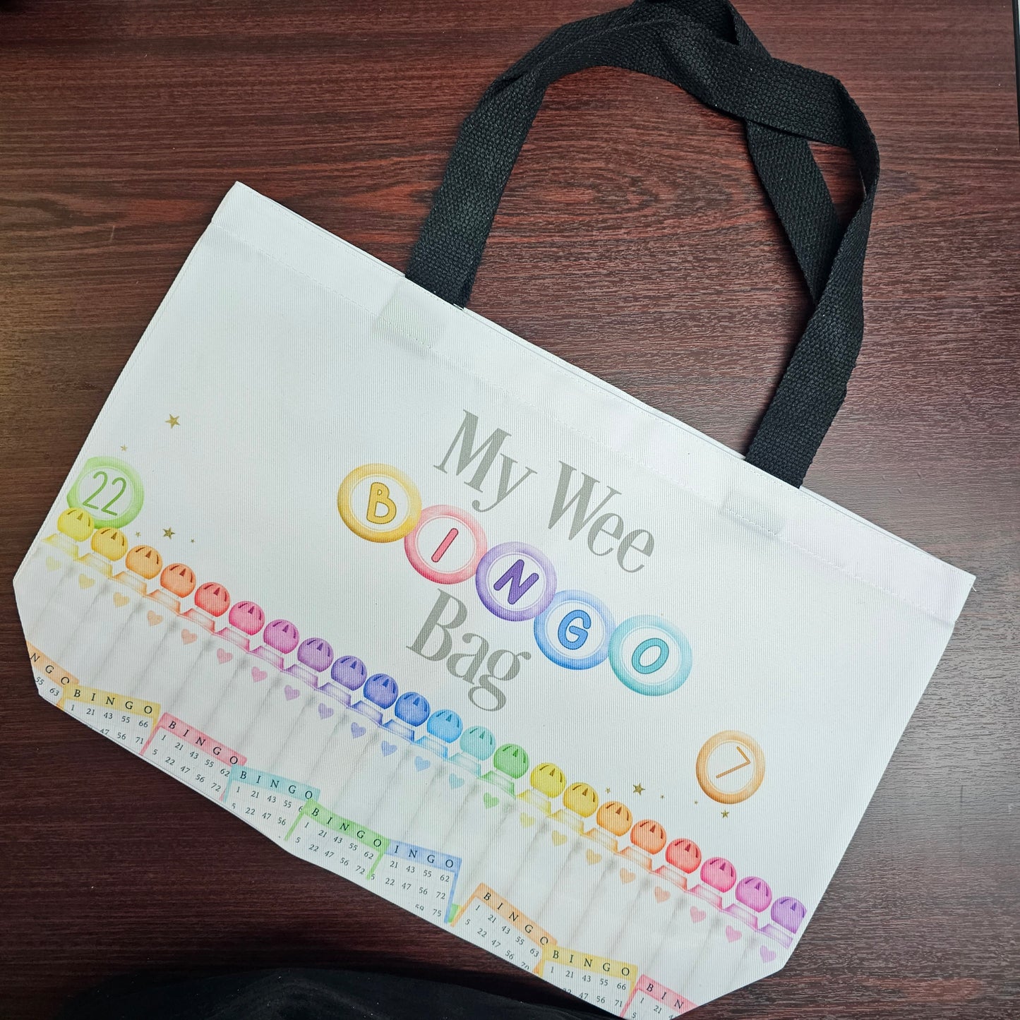 My wee bingo bag | Tote bag | Black handled tote