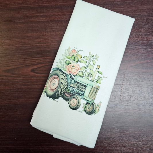 Tea towel | Floral tractor