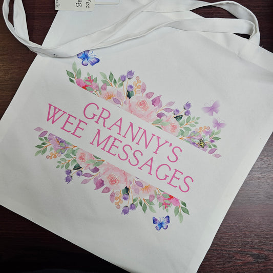 White tote bag | Granny's wee messages