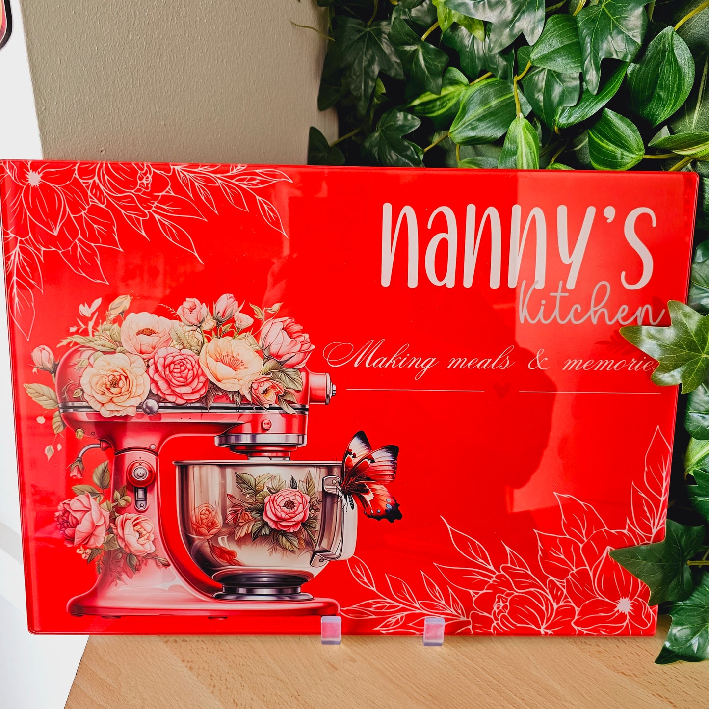 Glass chopping board | Nanny's kitchen | Red