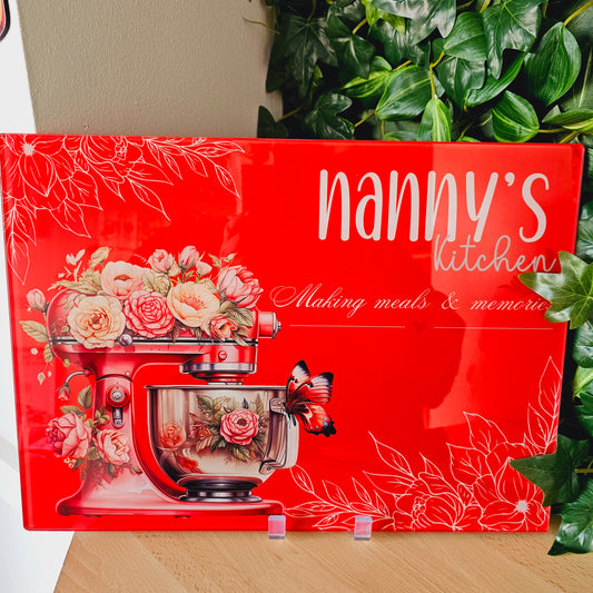 Glass chopping board | Nanny's kitchen | Red