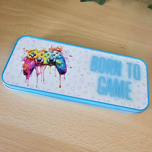 Born to game metal pencil case