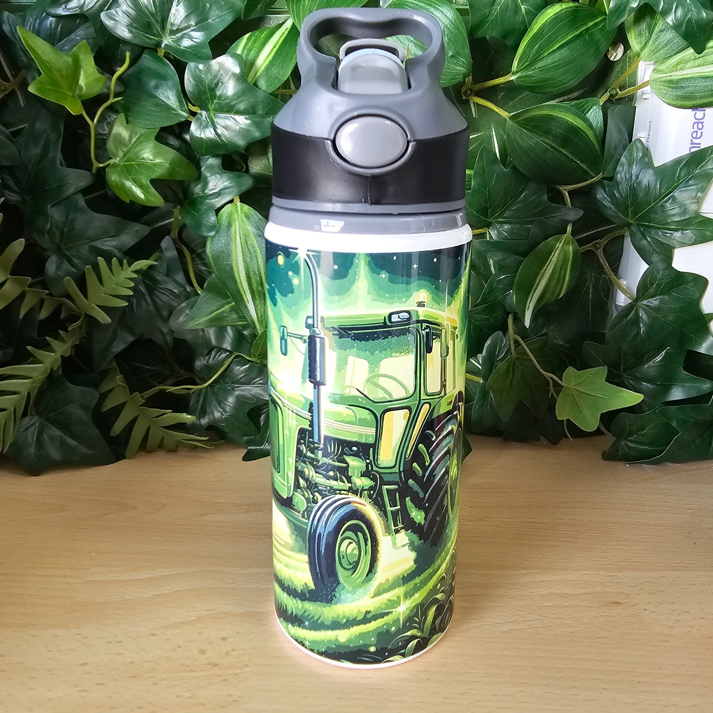 650ml kids water bottle | Green tractor