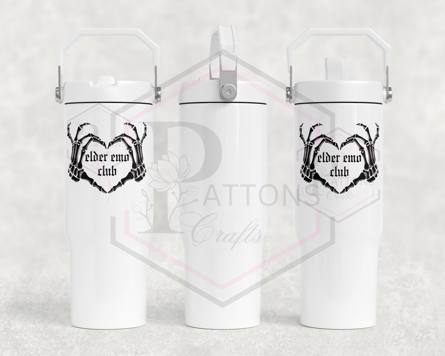 30oz flip lid tumbler | Handled lid | Elder Emo club