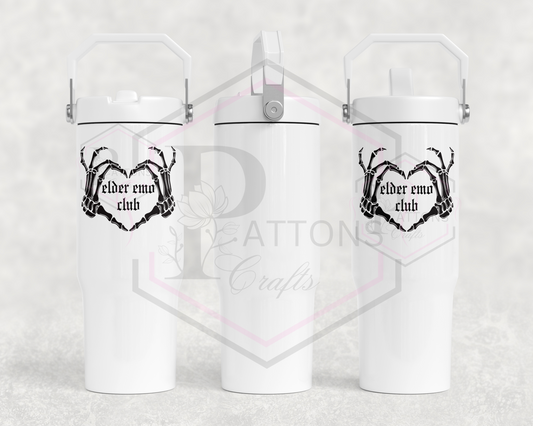 30oz flip lid tumbler | Handled lid | Elder Emo club