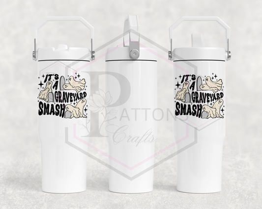 30oz flip lid tumbler | Graveyard smash | Handled lid