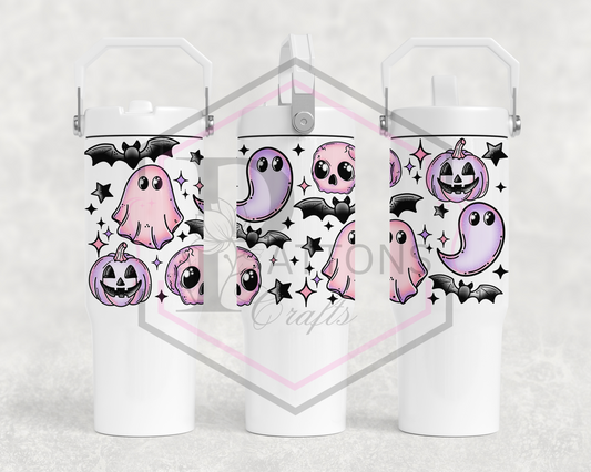 30oz flip lid tumbler | Pastel ghost | Handled lid