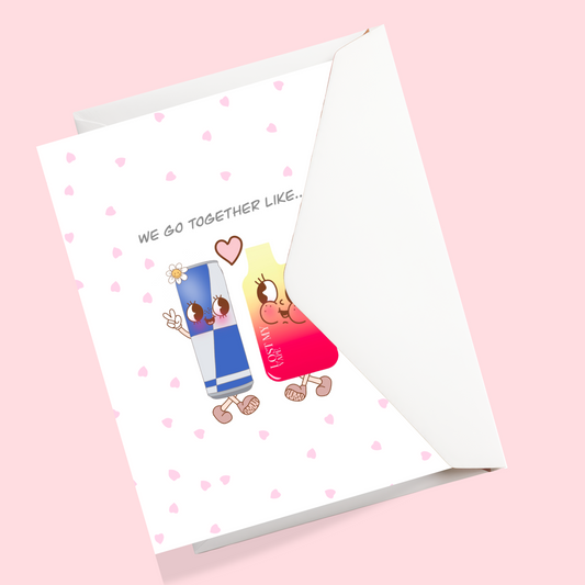 Valentines Day Card | We go together like | Energy drink & Flavoured air