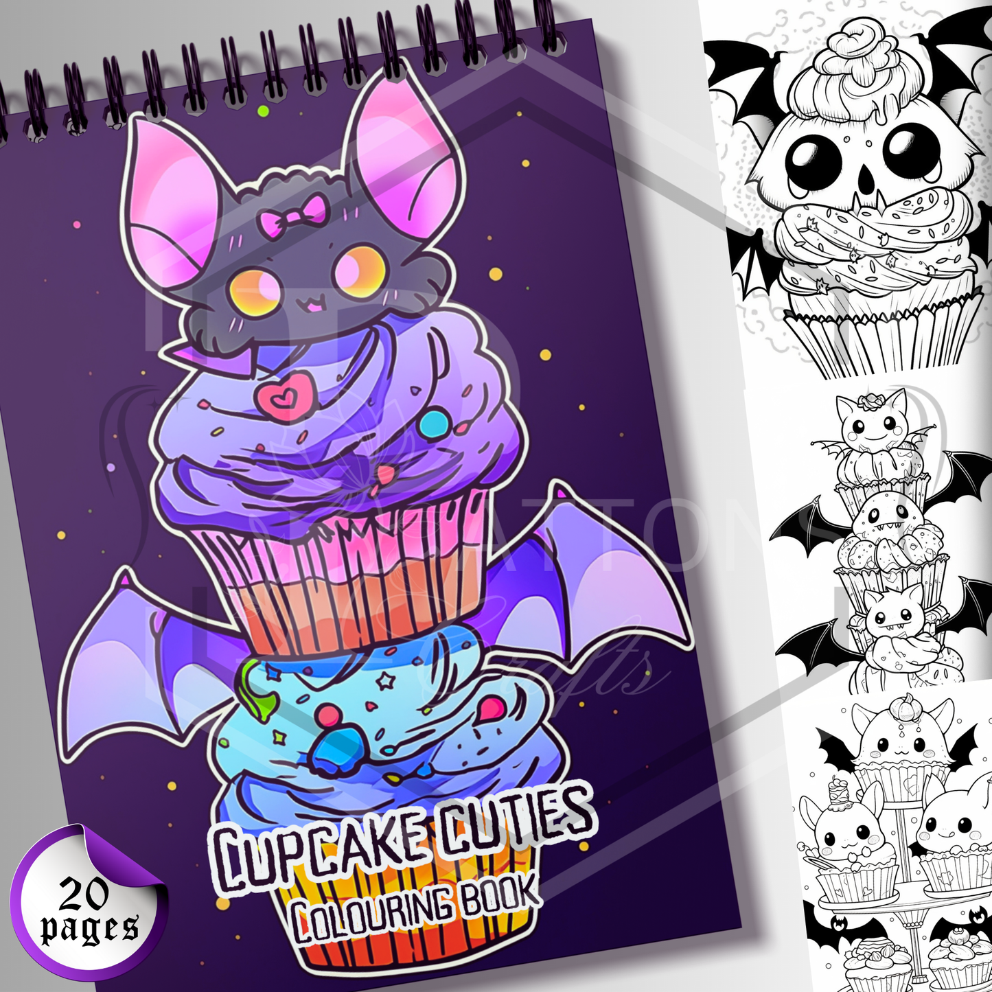 A4 Colouring Books | Cupcake Cuties | Adult Colouring Book