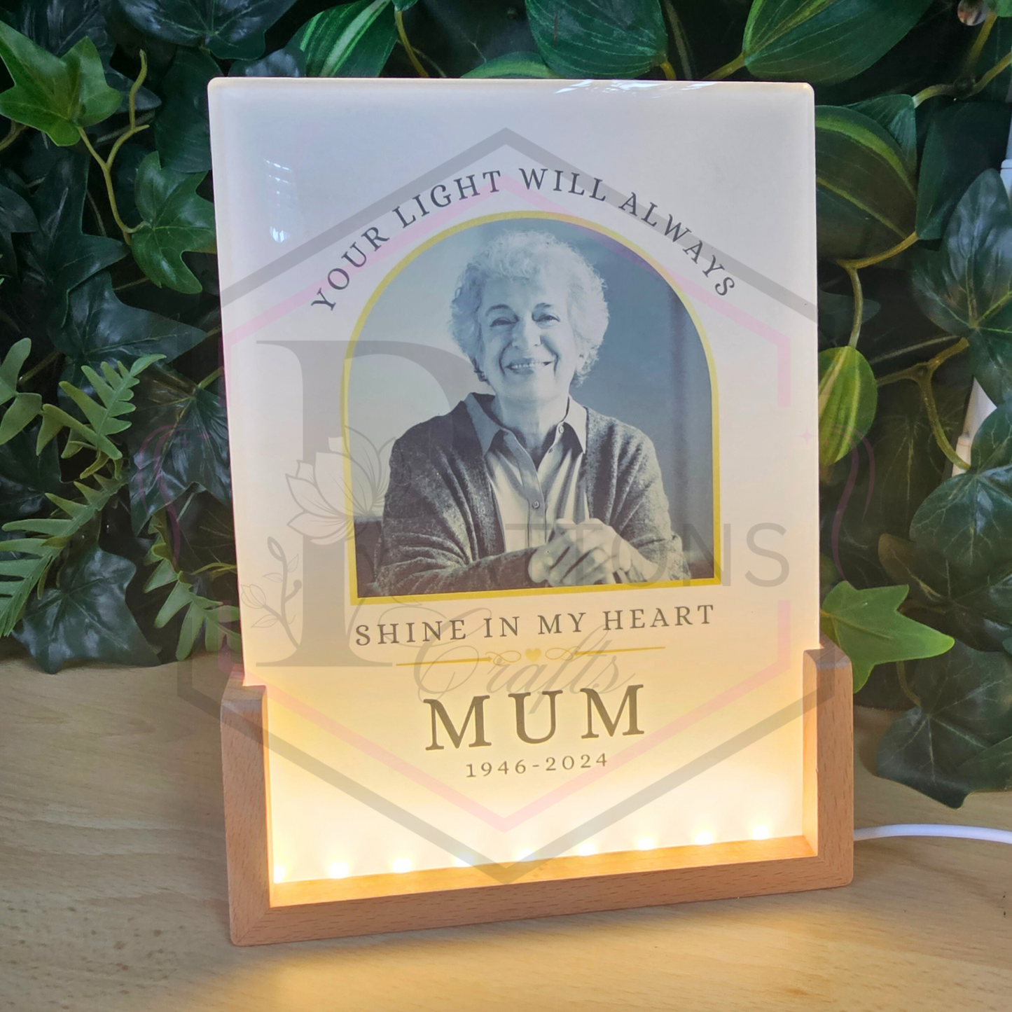 Personalised Memorial light | Photo Light | In loving memory