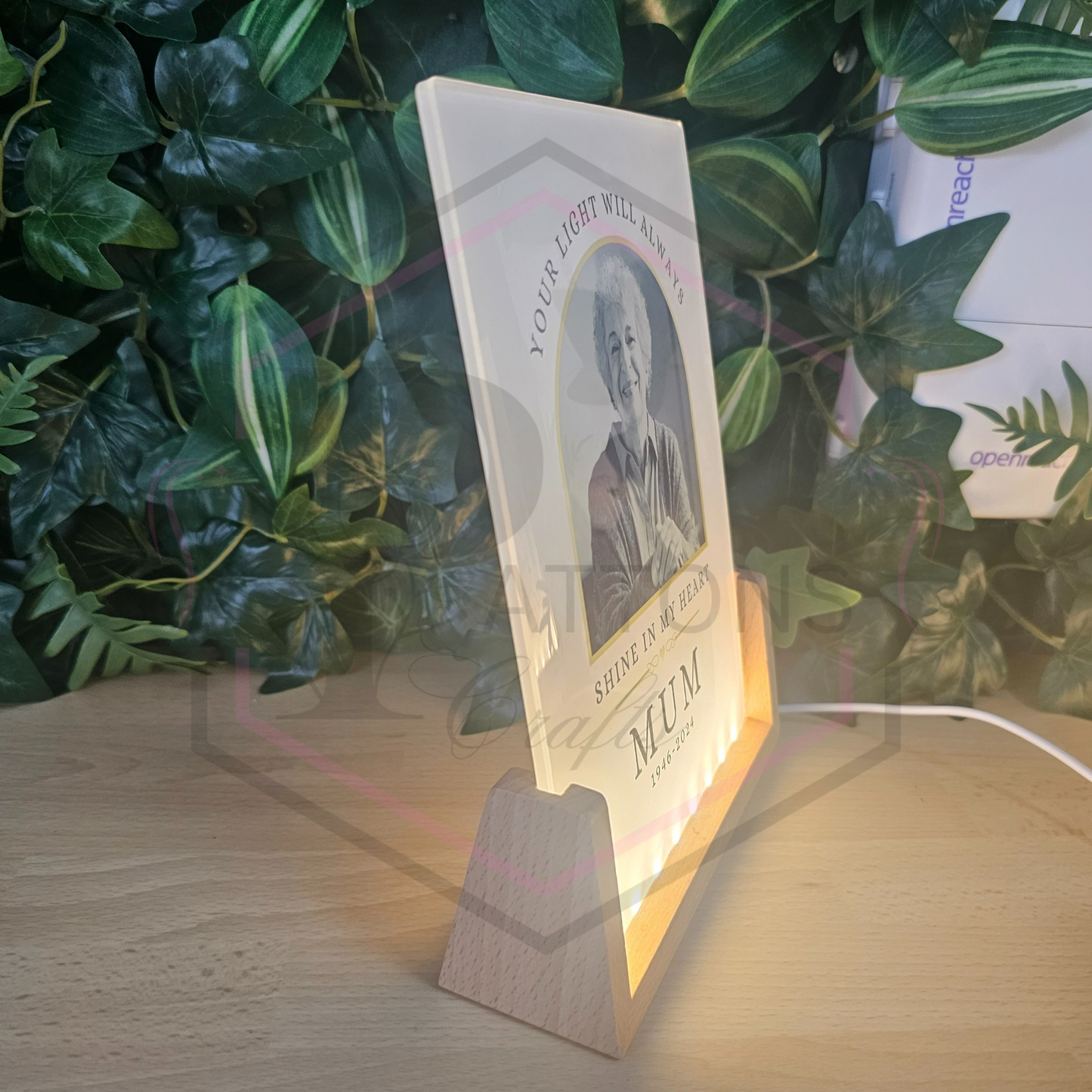 Personalised Memorial light | Photo Light | In loving memory