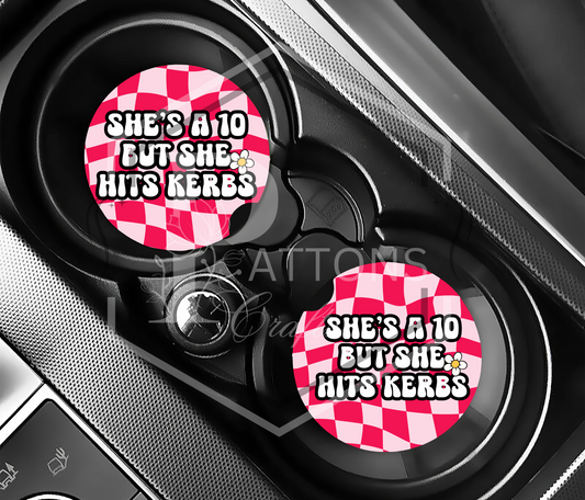 Car Coaster | She's a 10 | Pack of two