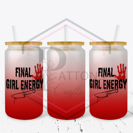 Red Ombre Frosted glass tumbler | Final Girl energy