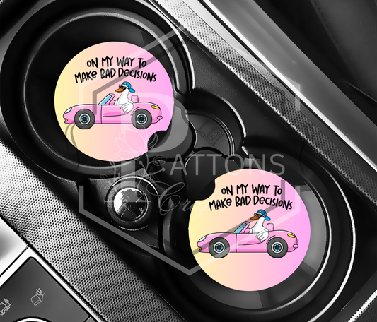 Car Coaster | Bad decisions | Pack of two