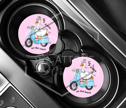 Car Coasters | Silly Goose on the loose | Pack of two