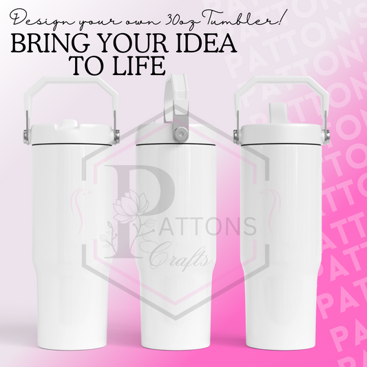 Design your own 30oz tumbler | 30oz Flip lid tumbler | Personalised 30oz