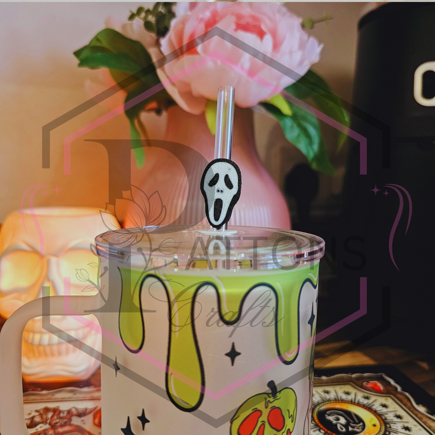 Straw Toppers | Spooky Themed Drinkware Accessories | Multiple Options