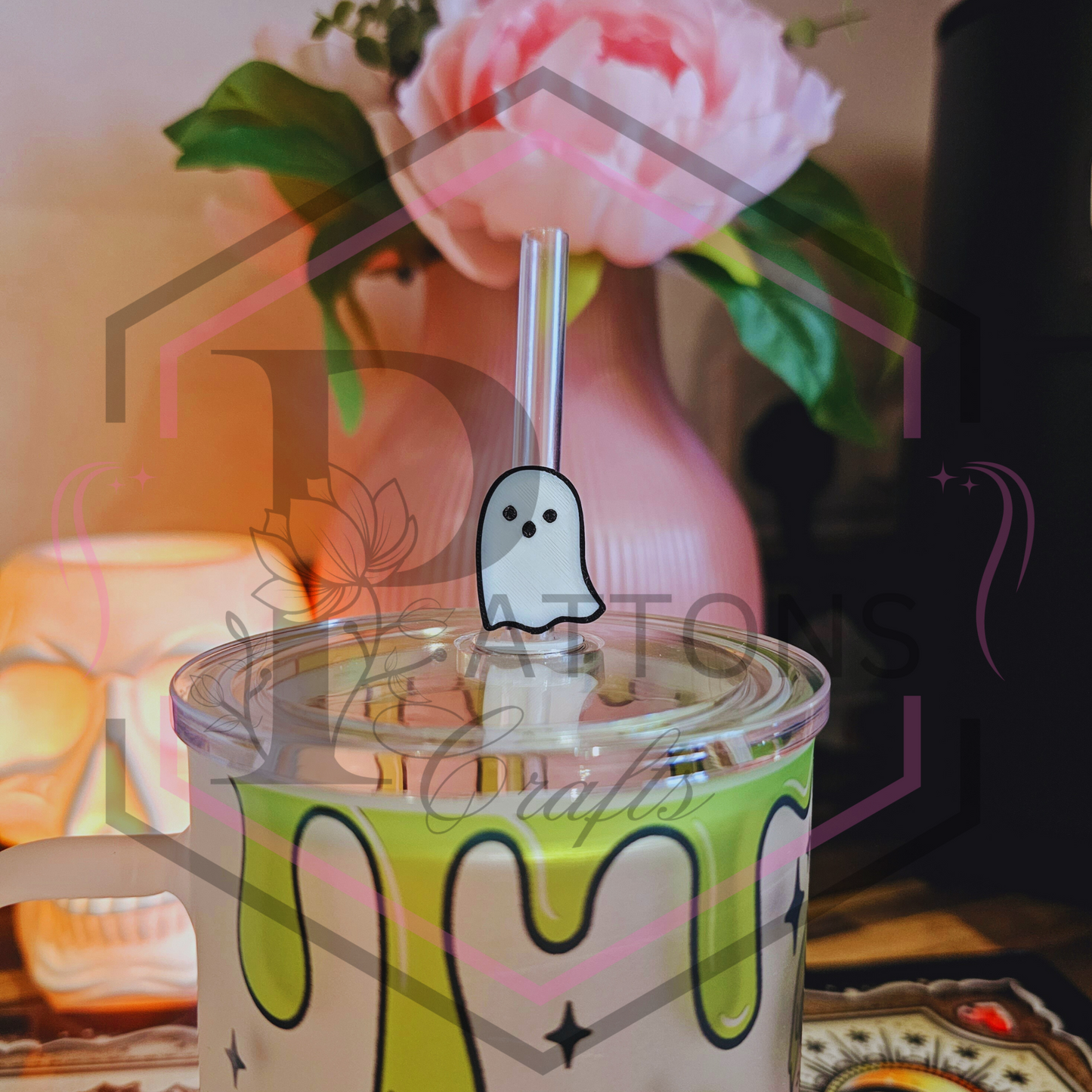 Straw Toppers | Spooky Themed Drinkware Accessories | Multiple Options