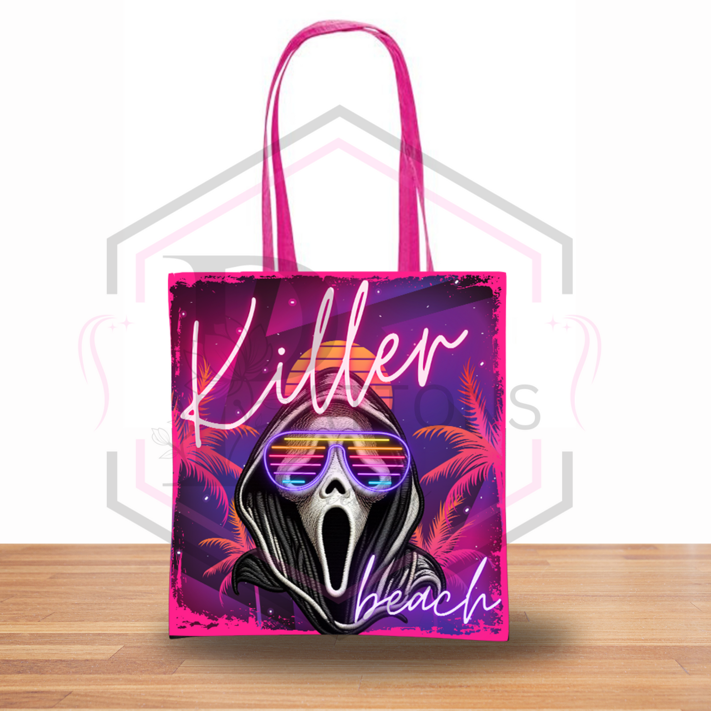 Tote Bag | Pink Handles | Killer Beach | Reusable shopper