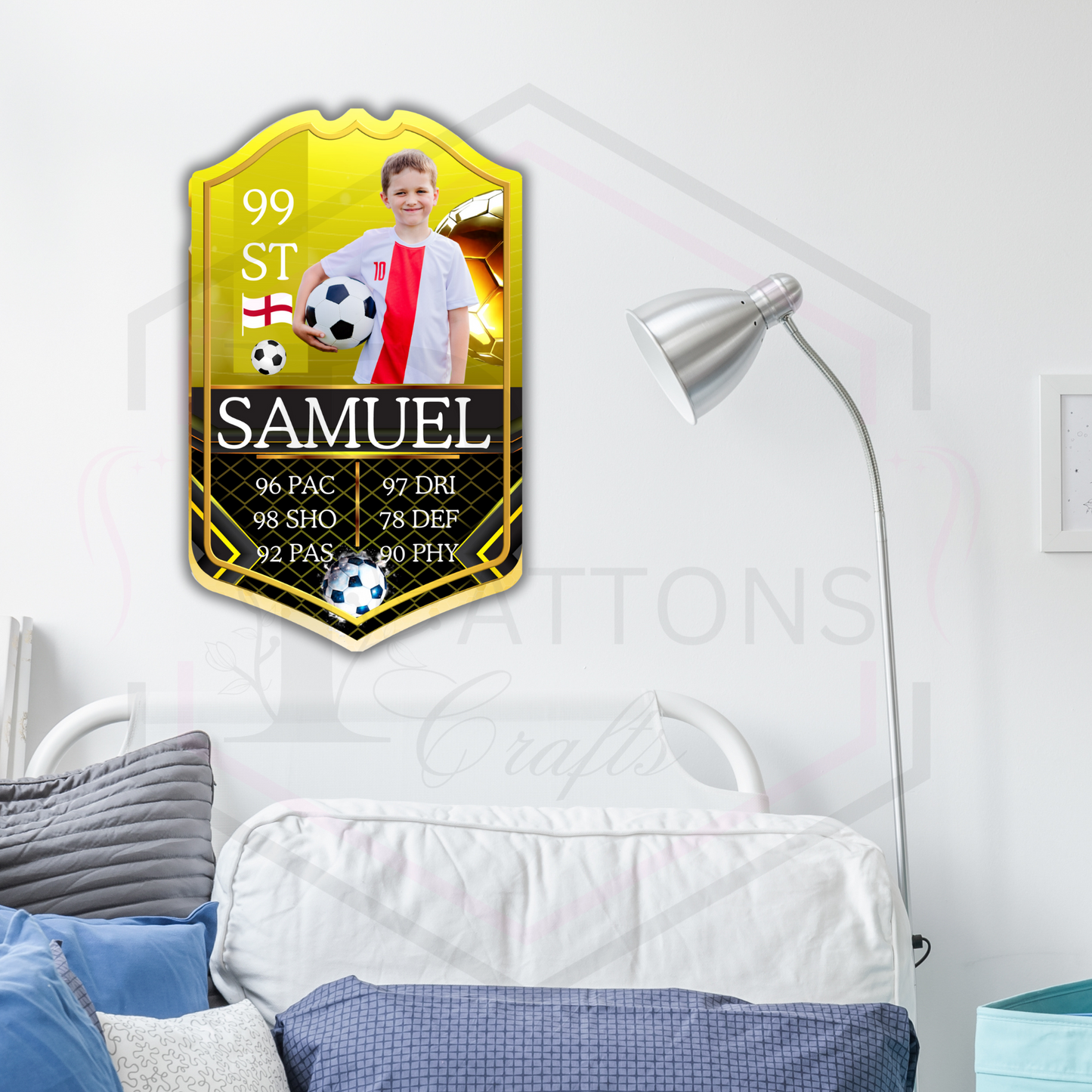 Personalised football Shield | Bedroom decor | Football fan