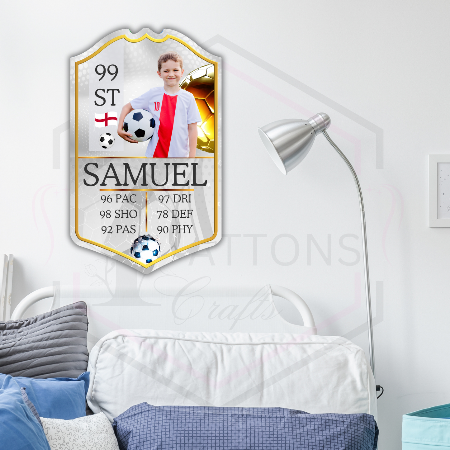 Personalised football Shield | Bedroom decor | Football fan