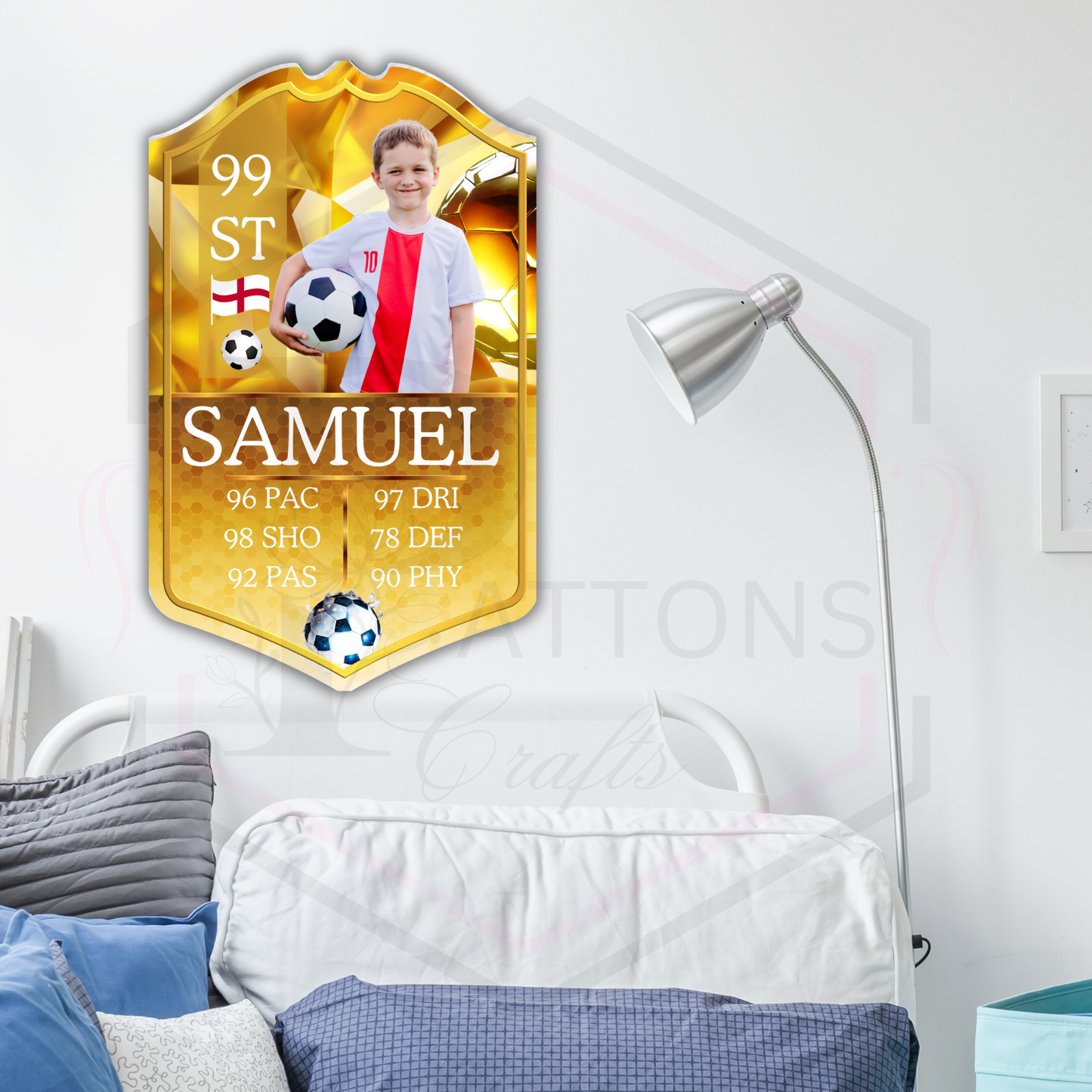 Personalised football Shield | Bedroom decor | Football fan