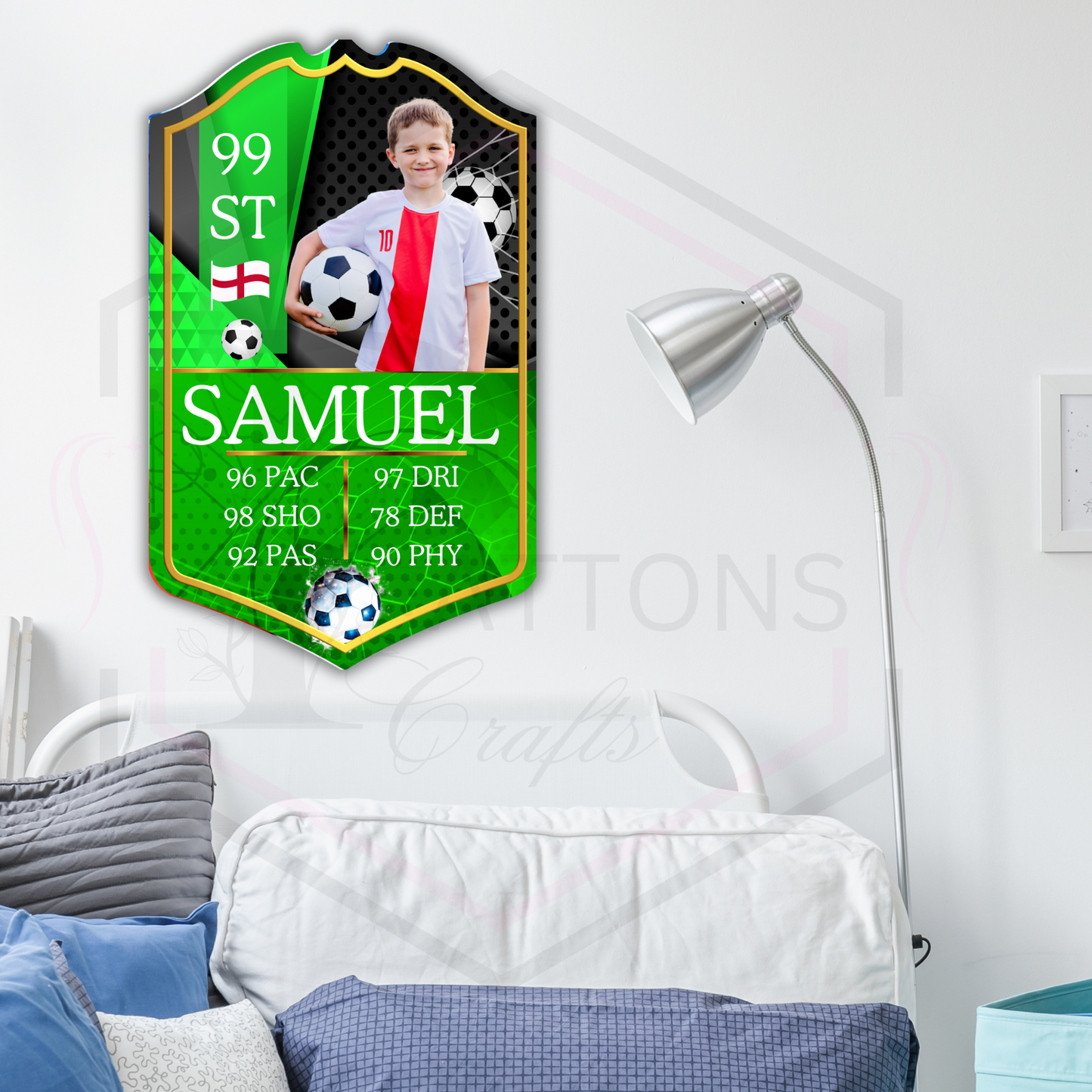 Personalised football Shield | Bedroom decor | Football fan